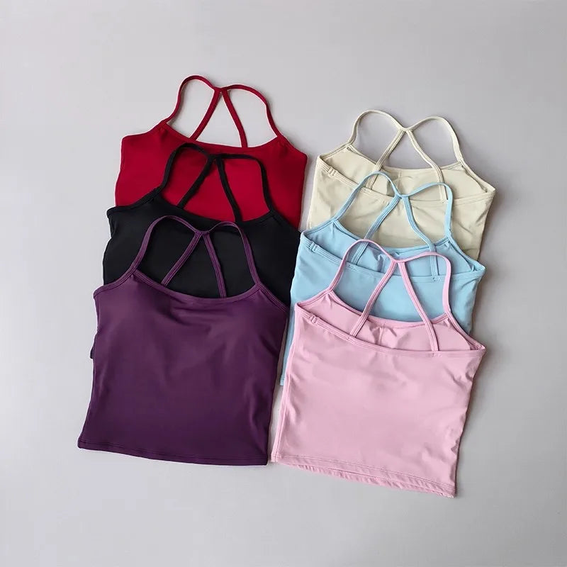 Crossback Push-Up Sports Bra Tank Top – Naked Feeling Comfort