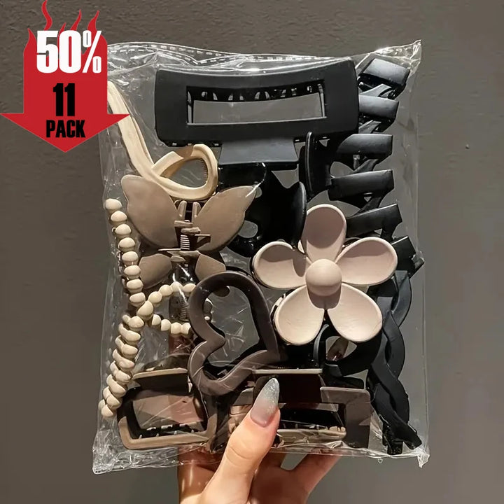 11-piece women's high-end frosted clip set
