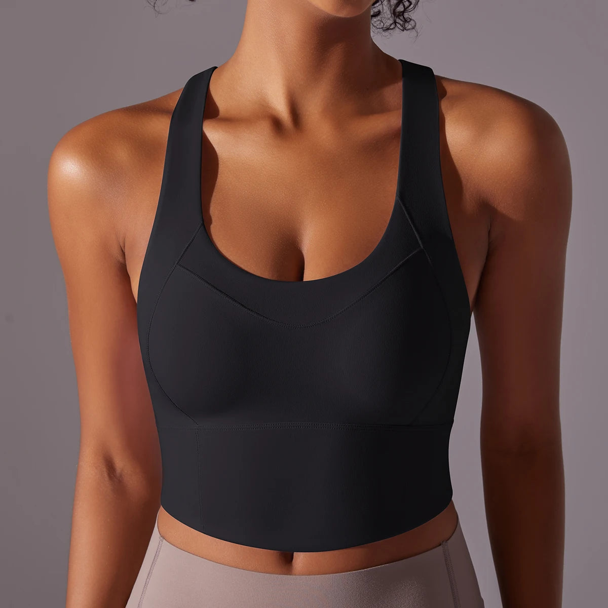 Nylon Sports Bra Tank Top – Stretchy & Breathable