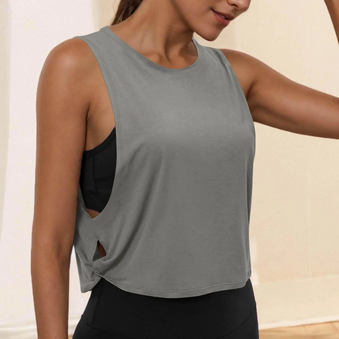 Round Neck Yoga Tank Top – Lightweight & Comfy