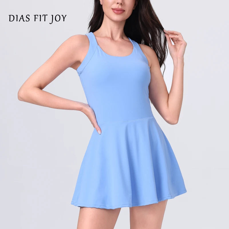 Backless Tennis Skirt Dress – Anti-Peek Active Fit