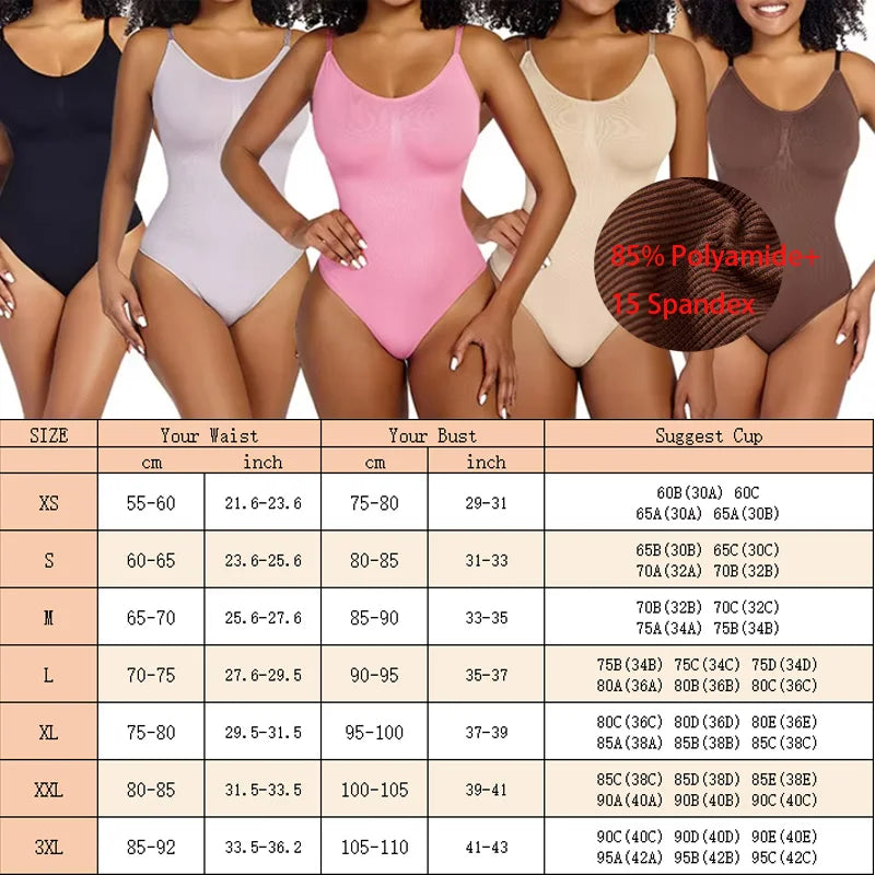 Seamless Thong Shapewear Bodysuit with Open Crotch