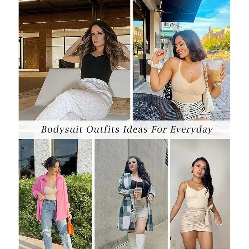 Thong Shapewear Bodysuit with Open Crotch and Tummy Control