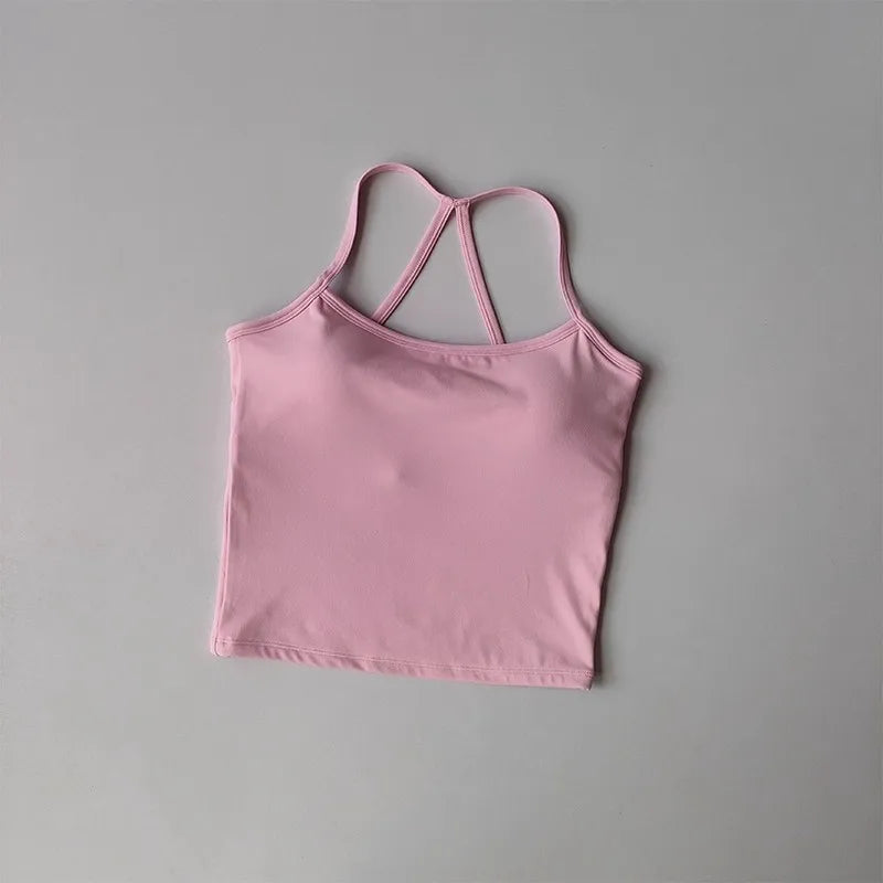 Crossback Push-Up Sports Bra Tank Top – Naked Feeling Comfort