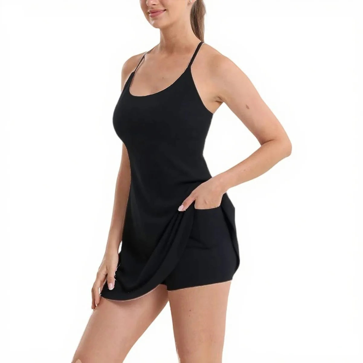 Backless Control Mini Dress – Sculpting Active Fit