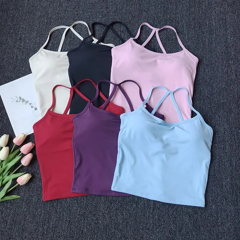 Crossback Push-Up Sports Bra Tank Top – Naked Feeling Comfort