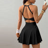 Cross Back Tennis Dress – Built-In Shorts & Support Bra