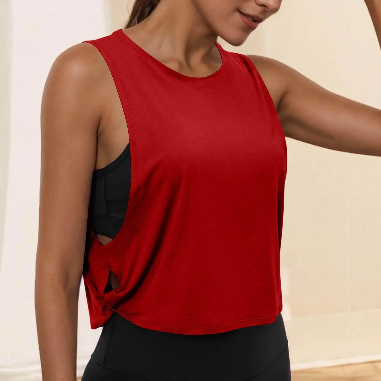Round Neck Yoga Tank Top – Lightweight & Comfy