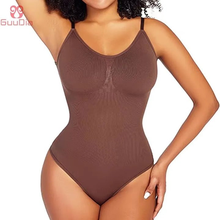 Thong Shapewear Bodysuit with Open Crotch and Tummy Control