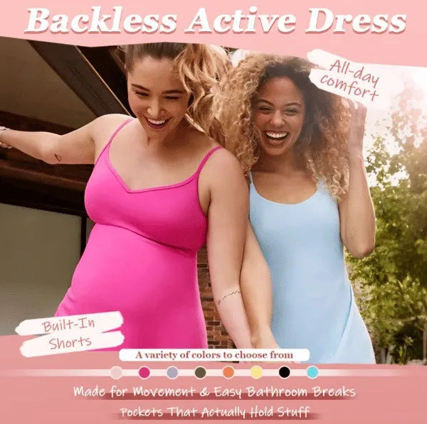 Backless Control Mini Dress – Sculpting Active Fit