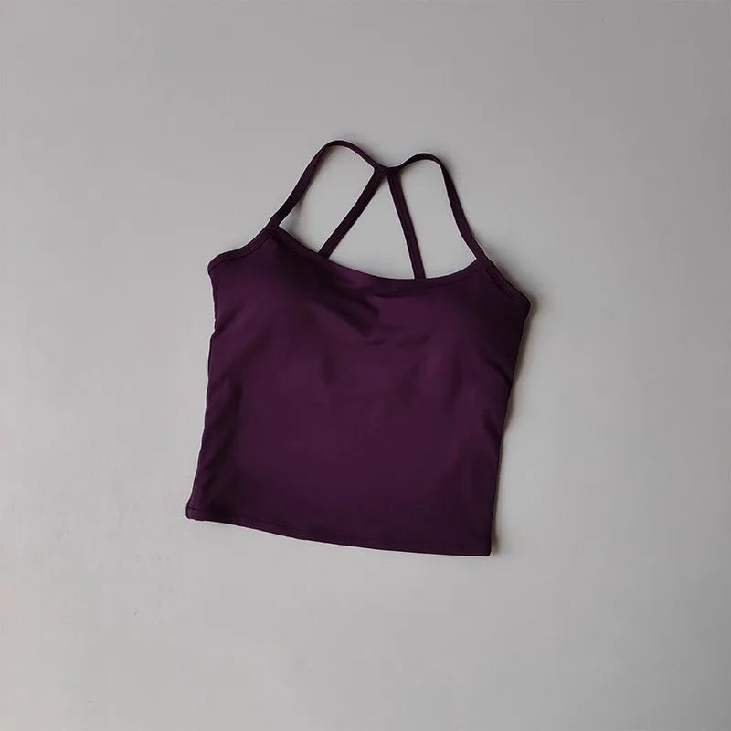 Crossback Push-Up Sports Bra Tank Top – Naked Feeling Comfort
