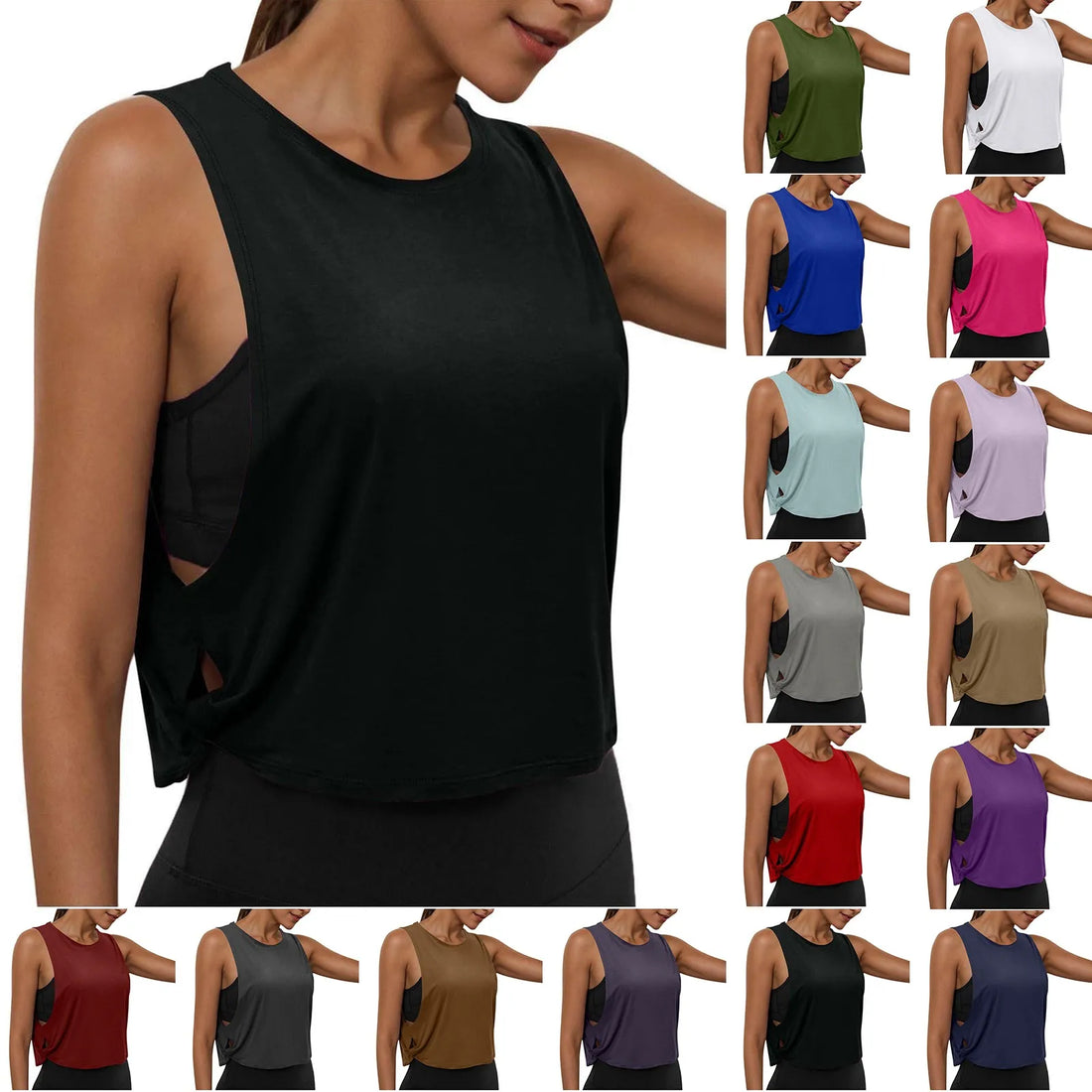 Round Neck Yoga Tank Top – Lightweight & Comfy