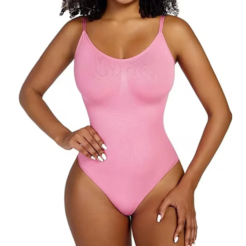 Thong Shapewear Bodysuit with Open Crotch and Tummy Control