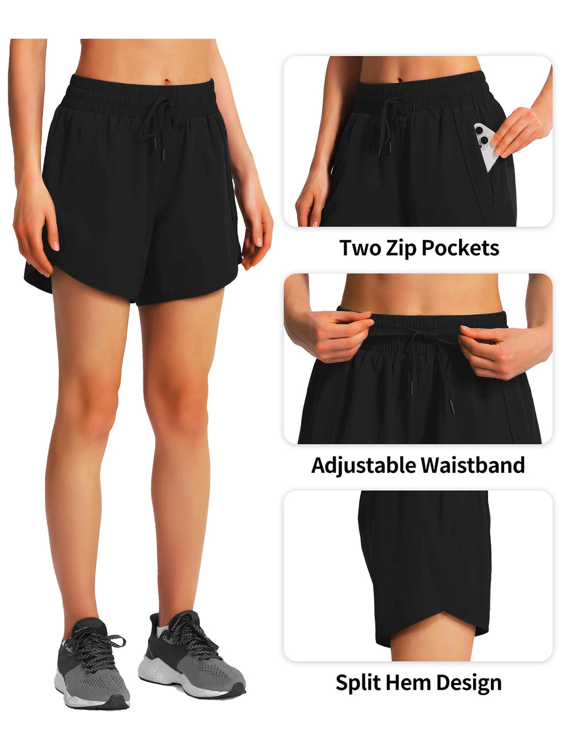 Quick-Dry Running Shorts – Lightweight with Zipper Pockets
