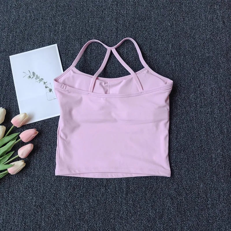 Crossback Push-Up Sports Bra Tank Top – Naked Feeling Comfort