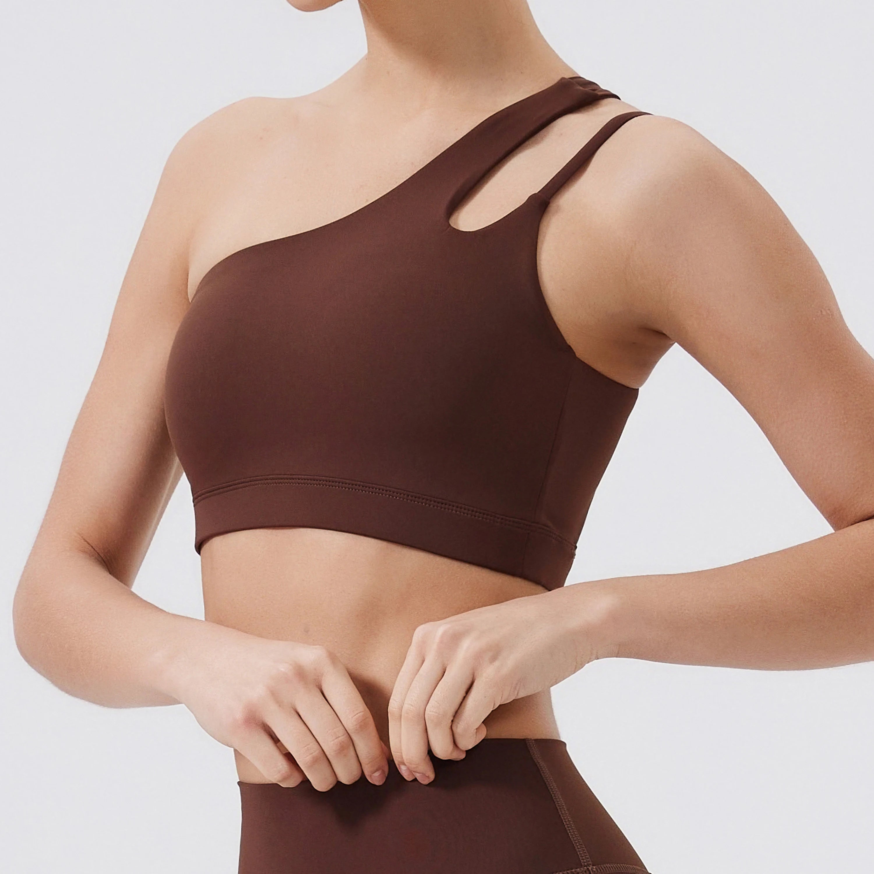 One-Shoulder Push-Up Sports Bra Tank Top