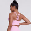 Back Cross Strap Sports Bra Tank Top – Push-Up & Breathable