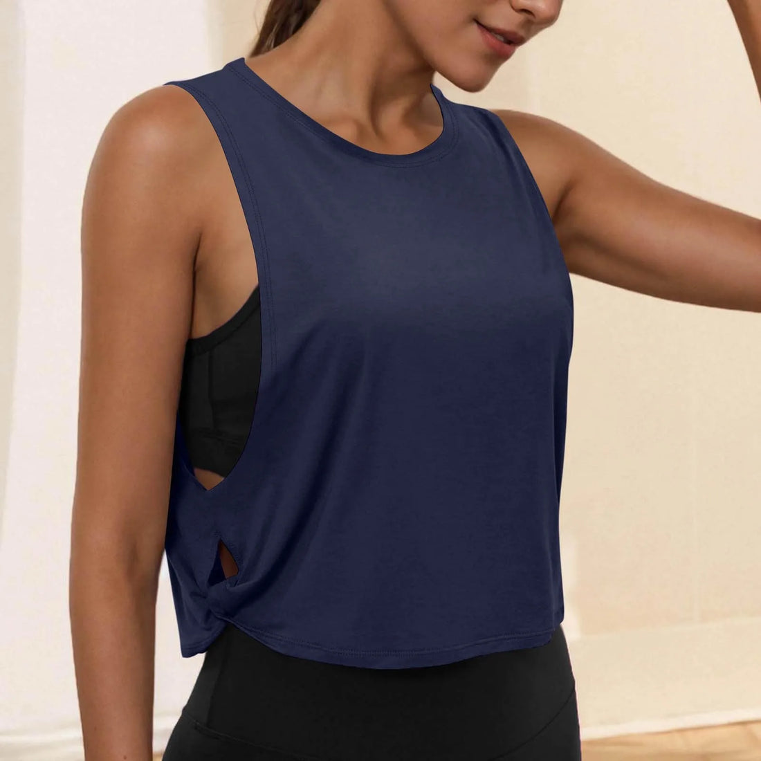 Round Neck Yoga Tank Top – Lightweight & Comfy