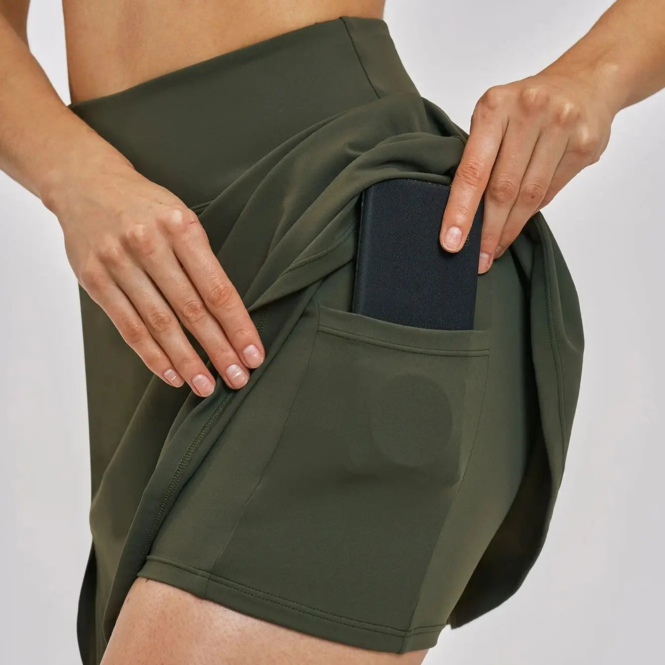 High-Waist Tennis Skirt – Built-In Shorts with Pockets