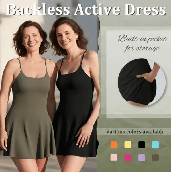 Backless Control Mini Dress – Sculpting Active Fit