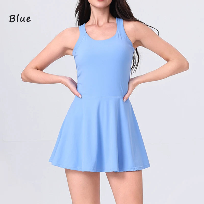 Backless Tennis Skirt Dress – Anti-Peek Active Fit