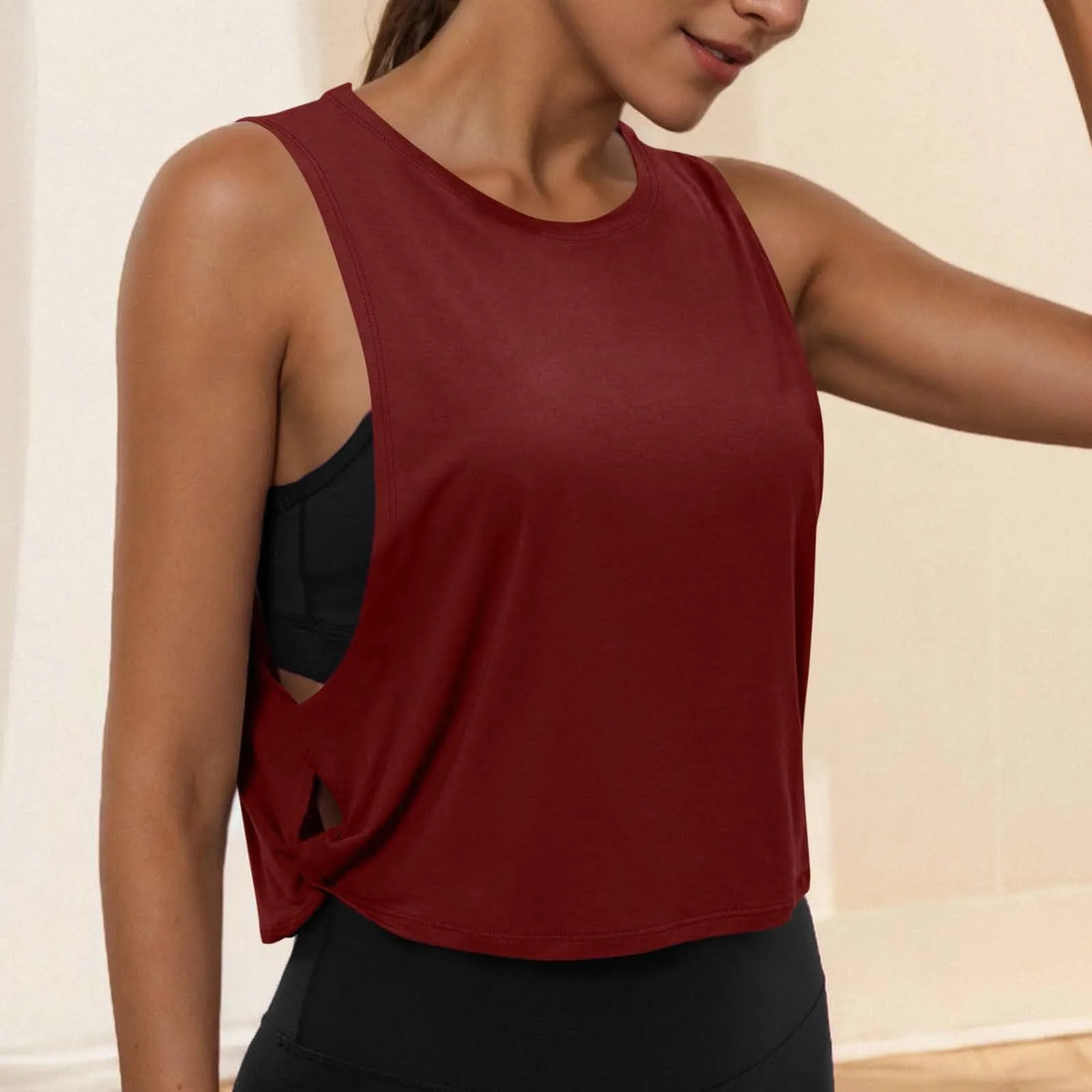 Round Neck Yoga Tank Top – Lightweight & Comfy