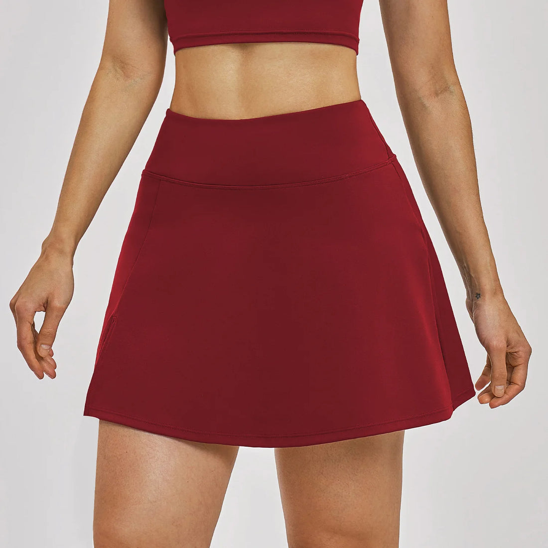 High-Waist Tennis Skirt – Built-In Shorts with Pockets