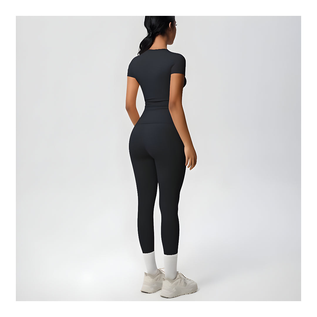 Valotre Women’s 2 Piece Workout Set – Athletic T-Shirt & High Waist Leggings – Activewear for Gym, Running & Yoga