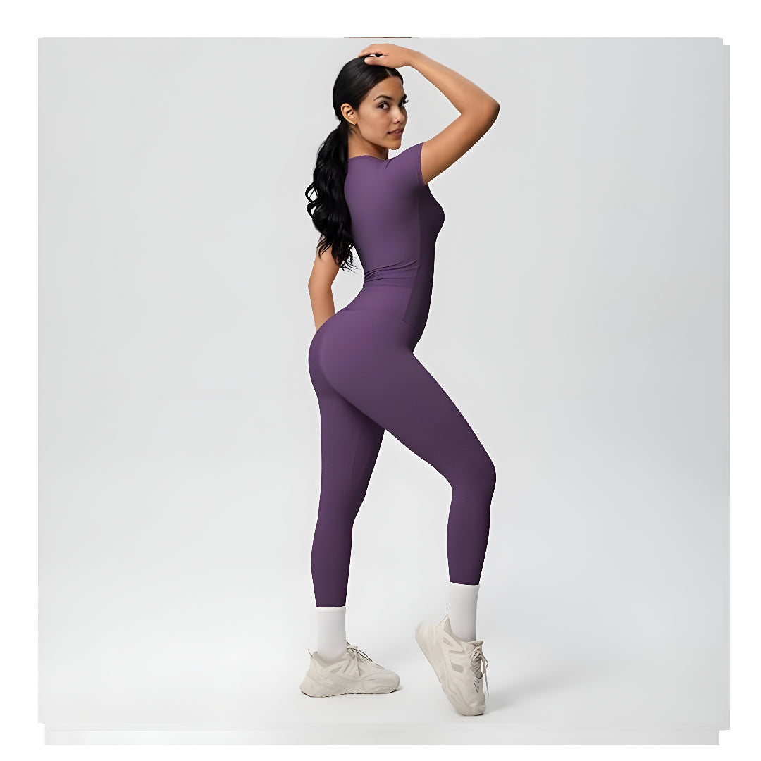 Valotre Women’s 2 Piece Workout Set – Athletic T-Shirt & High Waist Leggings – Activewear for Gym, Running & Yoga
