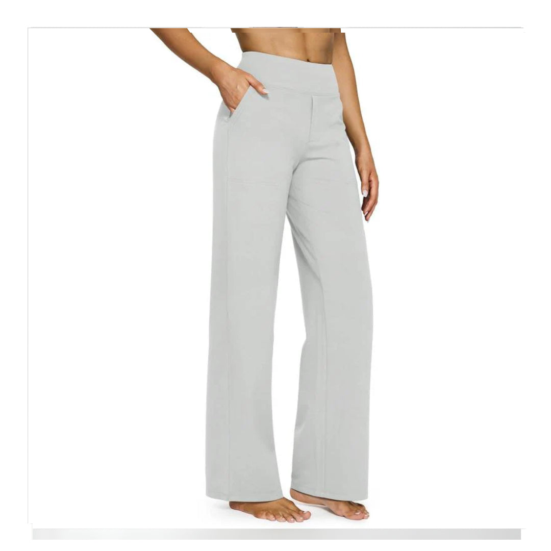 Loose High-Waist Business Casual Pants Yoga Pants Women Wide Leg Pants with Pockets Comfortable Athletic Sweatpants Outdoorfun