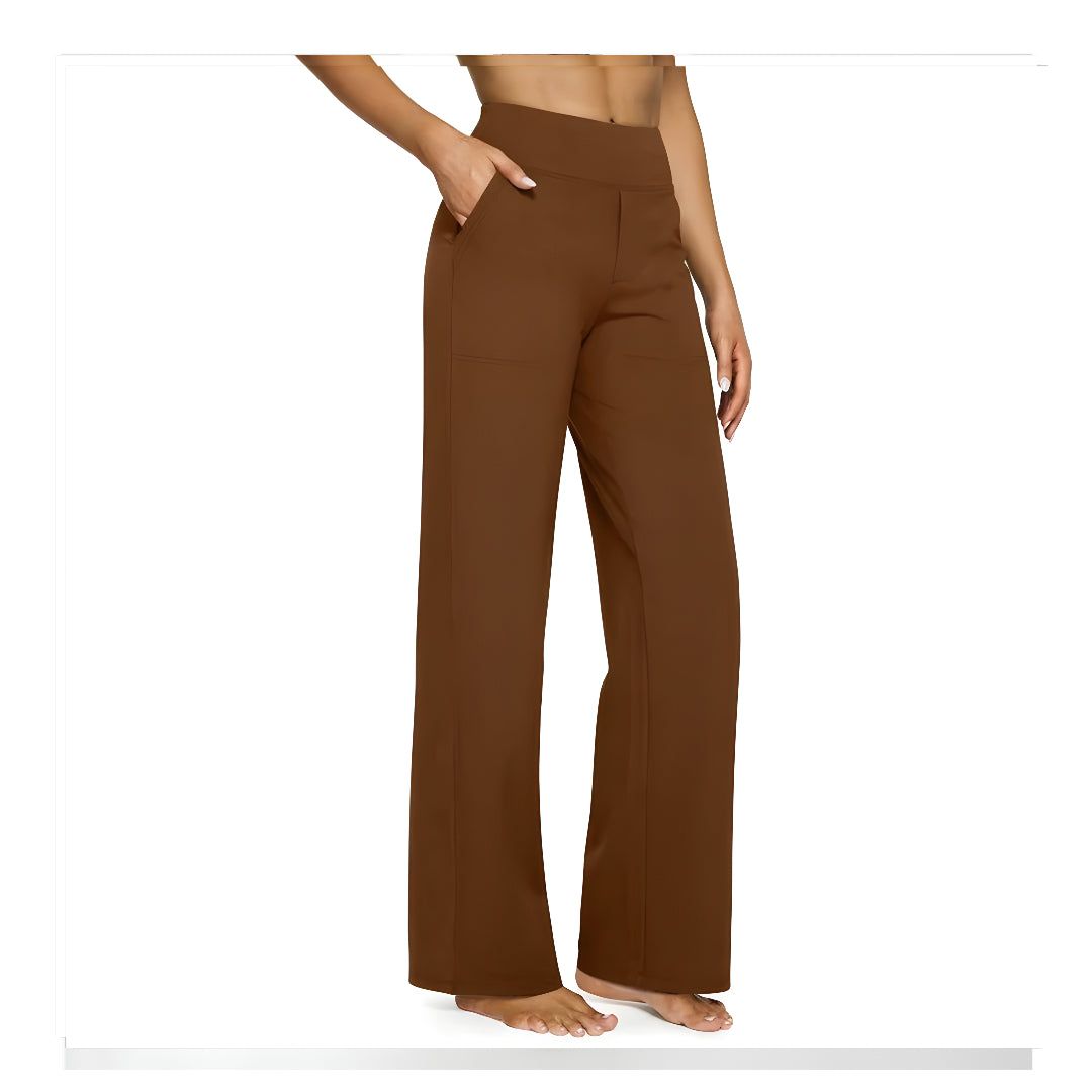 Loose High-Waist Business Casual Pants Yoga Pants Women Wide Leg Pants with Pockets Comfortable Athletic Sweatpants Outdoorfun