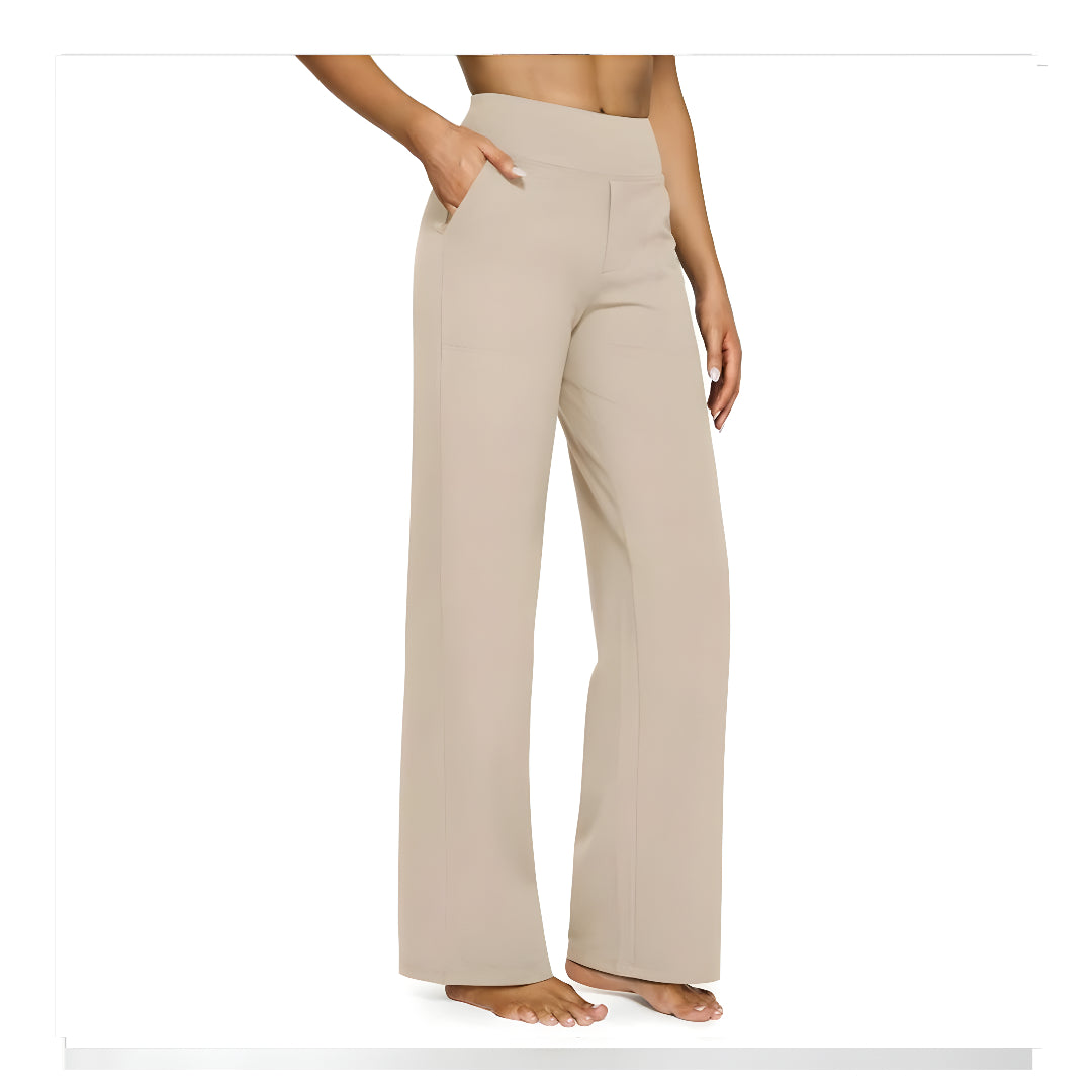 Loose High-Waist Business Casual Pants Yoga Pants Women Wide Leg Pants with Pockets Comfortable Athletic Sweatpants Outdoorfun