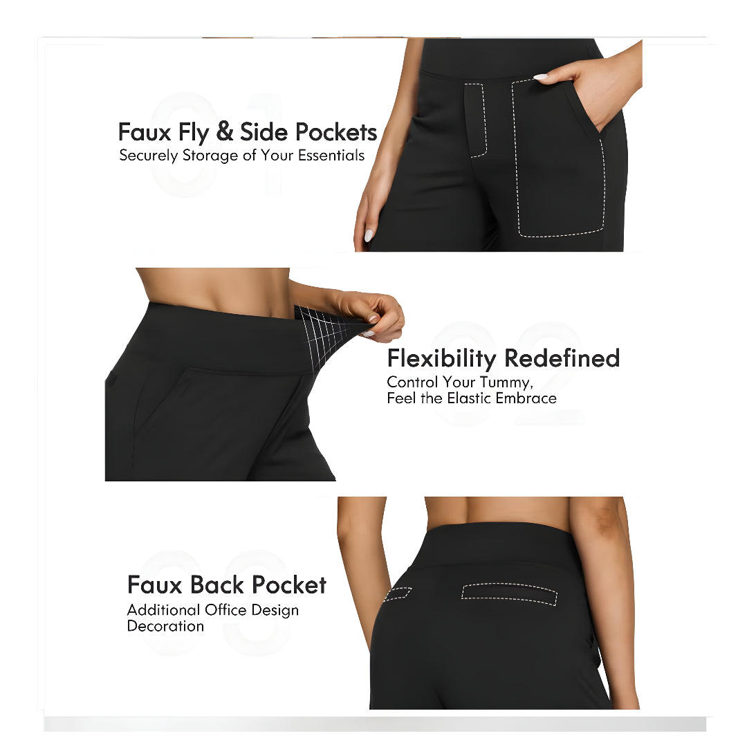 Loose High-Waist Business Casual Pants Yoga Pants Women Wide Leg Pants with Pockets Comfortable Athletic Sweatpants Outdoorfun