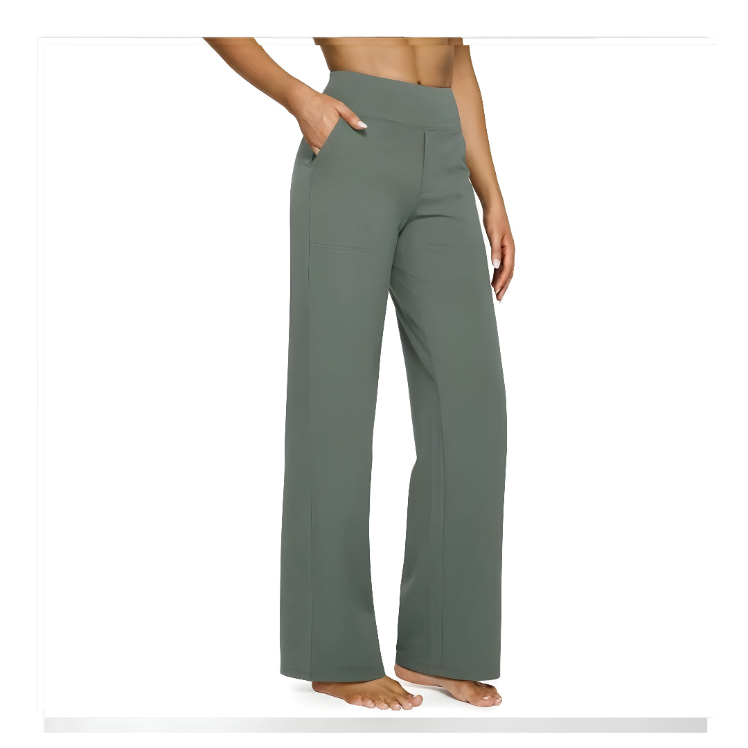 Loose High-Waist Business Casual Pants Yoga Pants Women Wide Leg Pants with Pockets Comfortable Athletic Sweatpants Outdoorfun