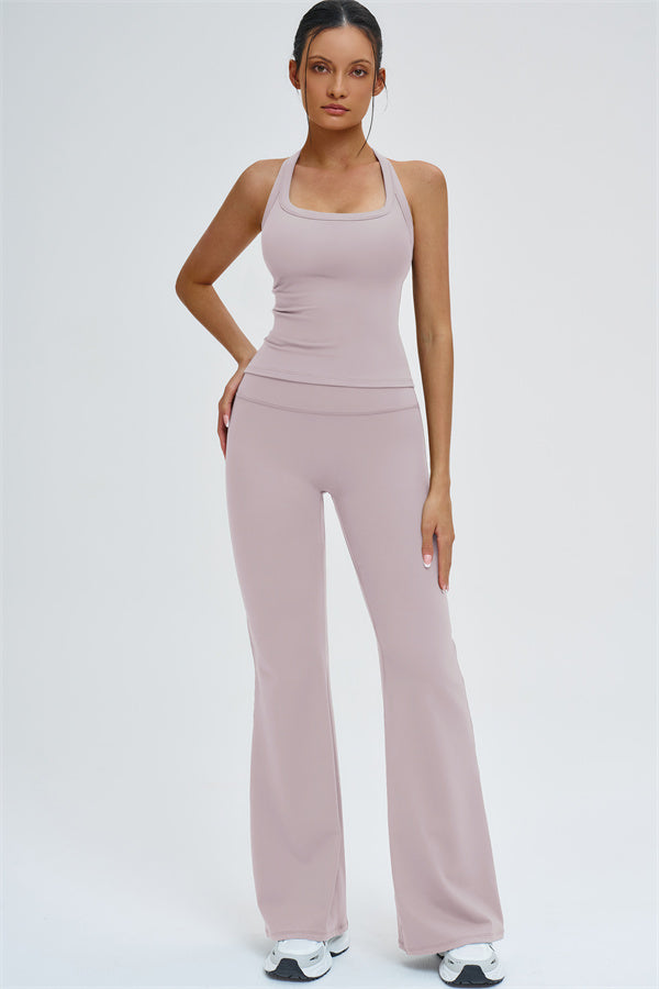 The Slate Y-Back Top Flared Leggings 2-Piece Set