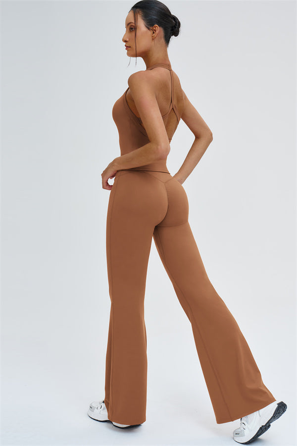 The Slate Y-Back Top Flared Leggings 2-Piece Set