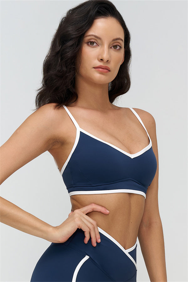 The Crave Contrast Sports Bra Shorts 2-Piece Set