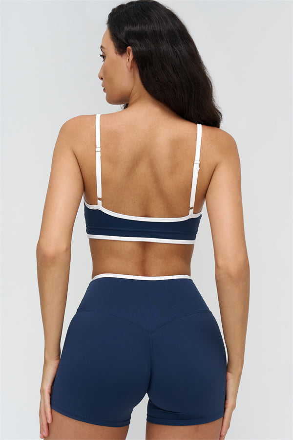 The Crave Contrast Sports Bra Shorts 2-Piece Set