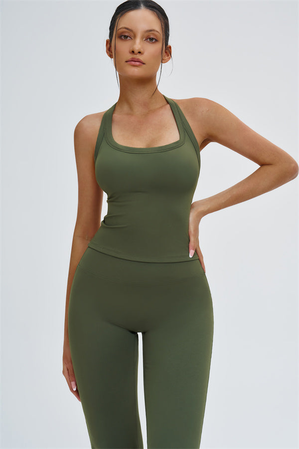 The Slate Y-Back Top Flared Leggings 2-Piece Set