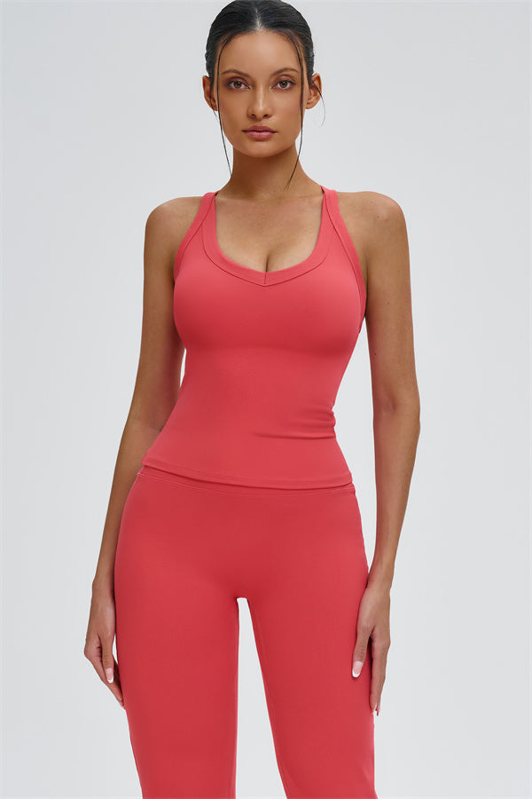 The Slate Cross Back Top Flared Leggings 2-Piece Set