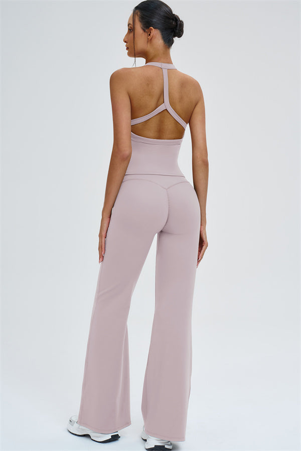 The Slate Y-Back Top Flared Leggings 2-Piece Set