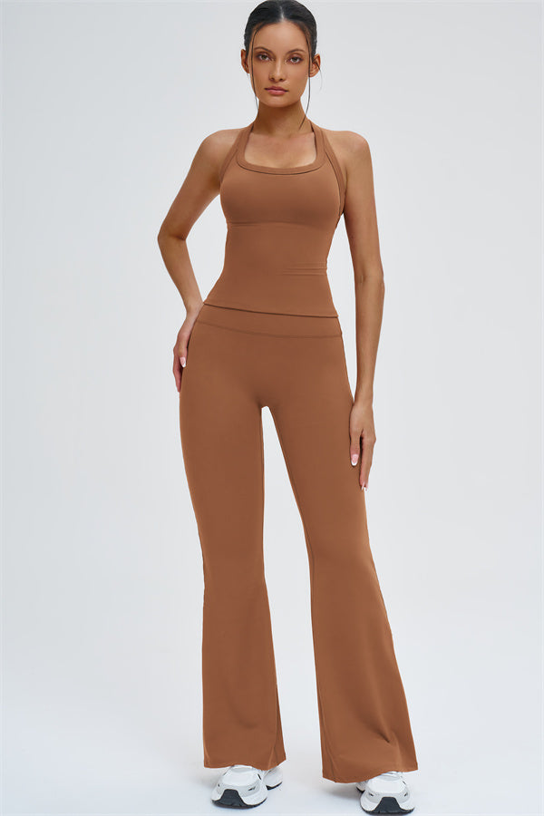 The Slate Y-Back Top Flared Leggings 2-Piece Set