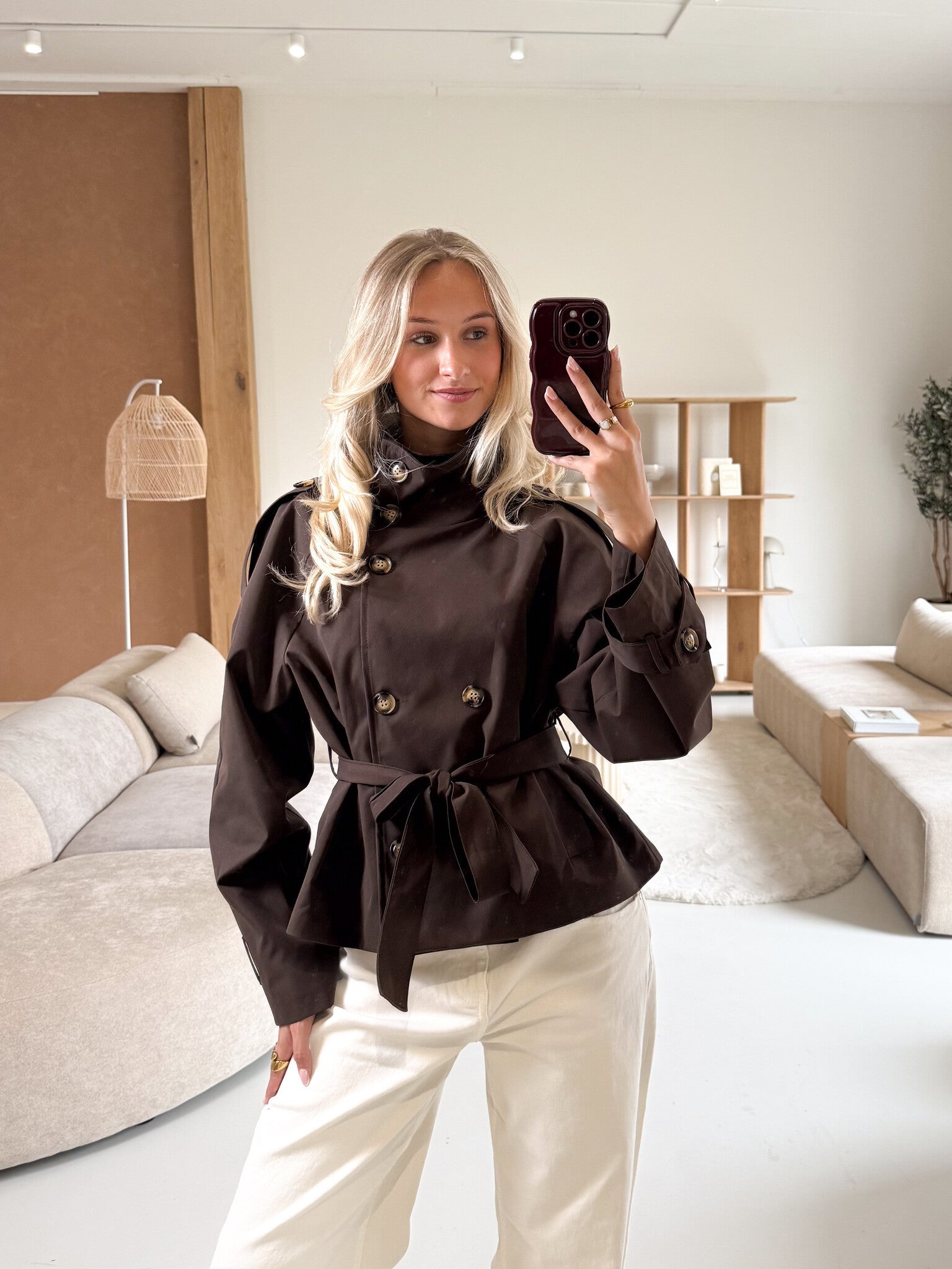 Famous Online Store Demi trenchcoat bruin