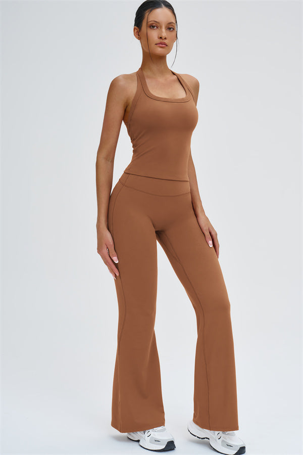 The Slate Y-Back Top Flared Leggings 2-Piece Set