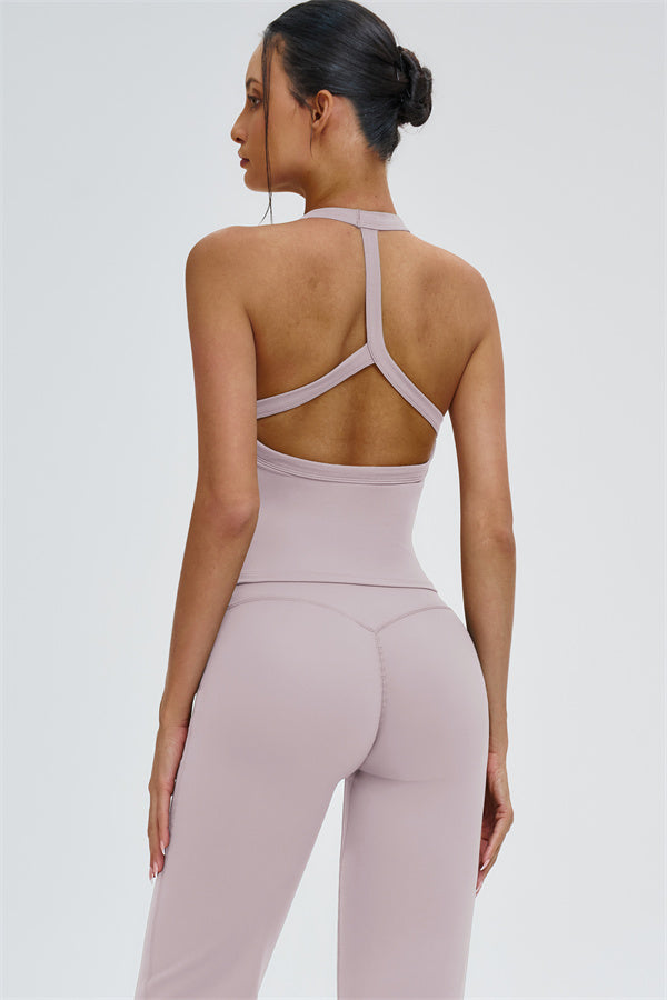 The Slate Y-Back Top Flared Leggings 2-Piece Set