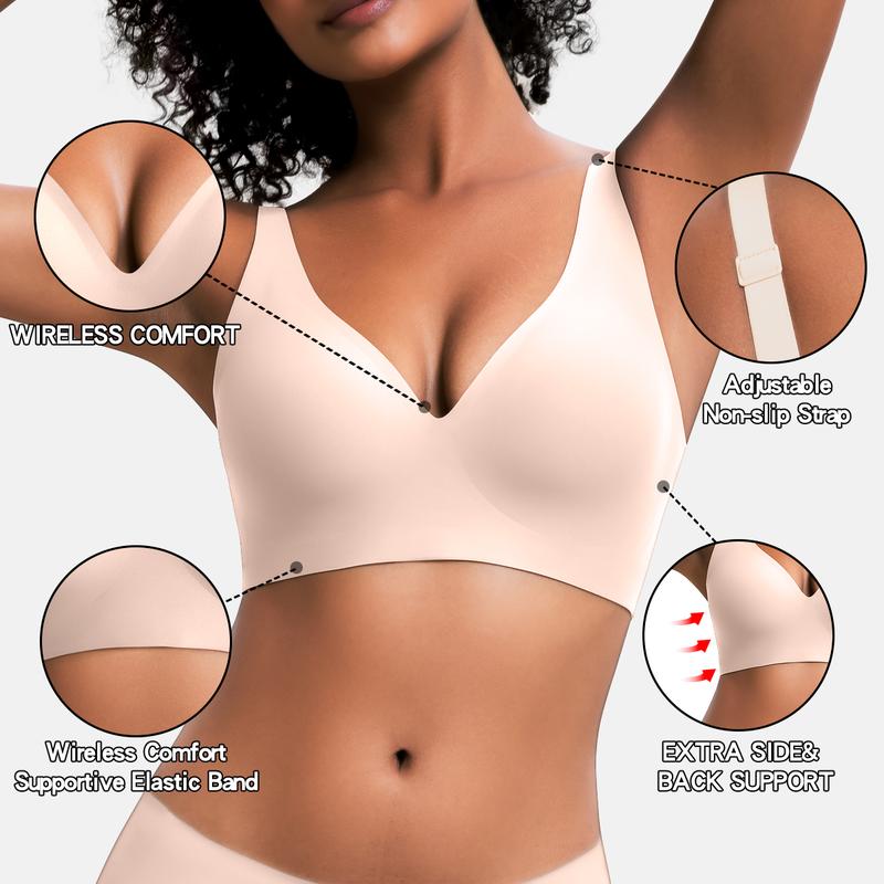 Viral Jelly Wireless Seamless Deep V Push Up Bra