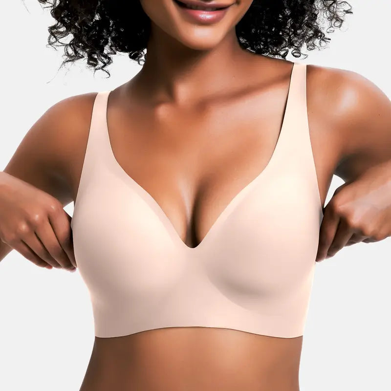 Viral Jelly Wireless Seamless Deep V Push Up Bra